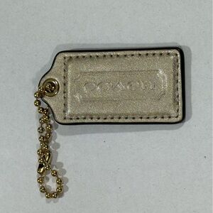 Coach Gold Key Fob Hang Tag Handbag Purse Charm Replacement 2.75” Rare w Chain